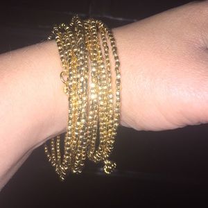 Stella & Dot Gold Coil Spring Bracelet